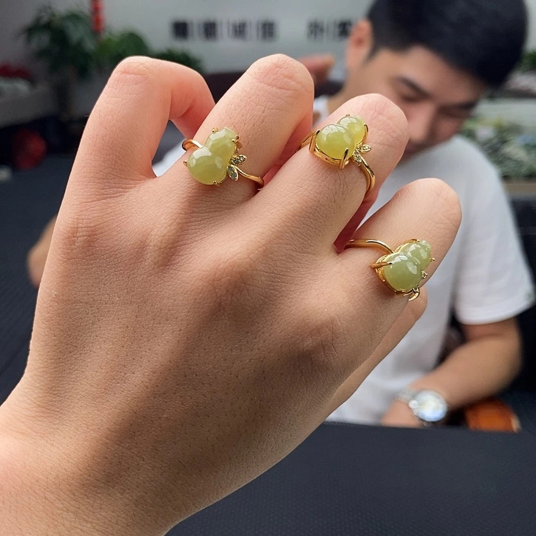 和田玉戒指银S925镶嵌颜色多样性发拍一发一