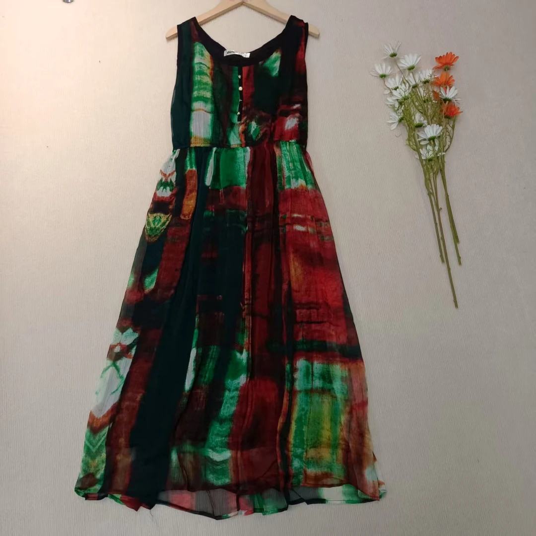 唯琳剪标   8仓B3-5-1681款   无袖圆领松紧腰连衣裙