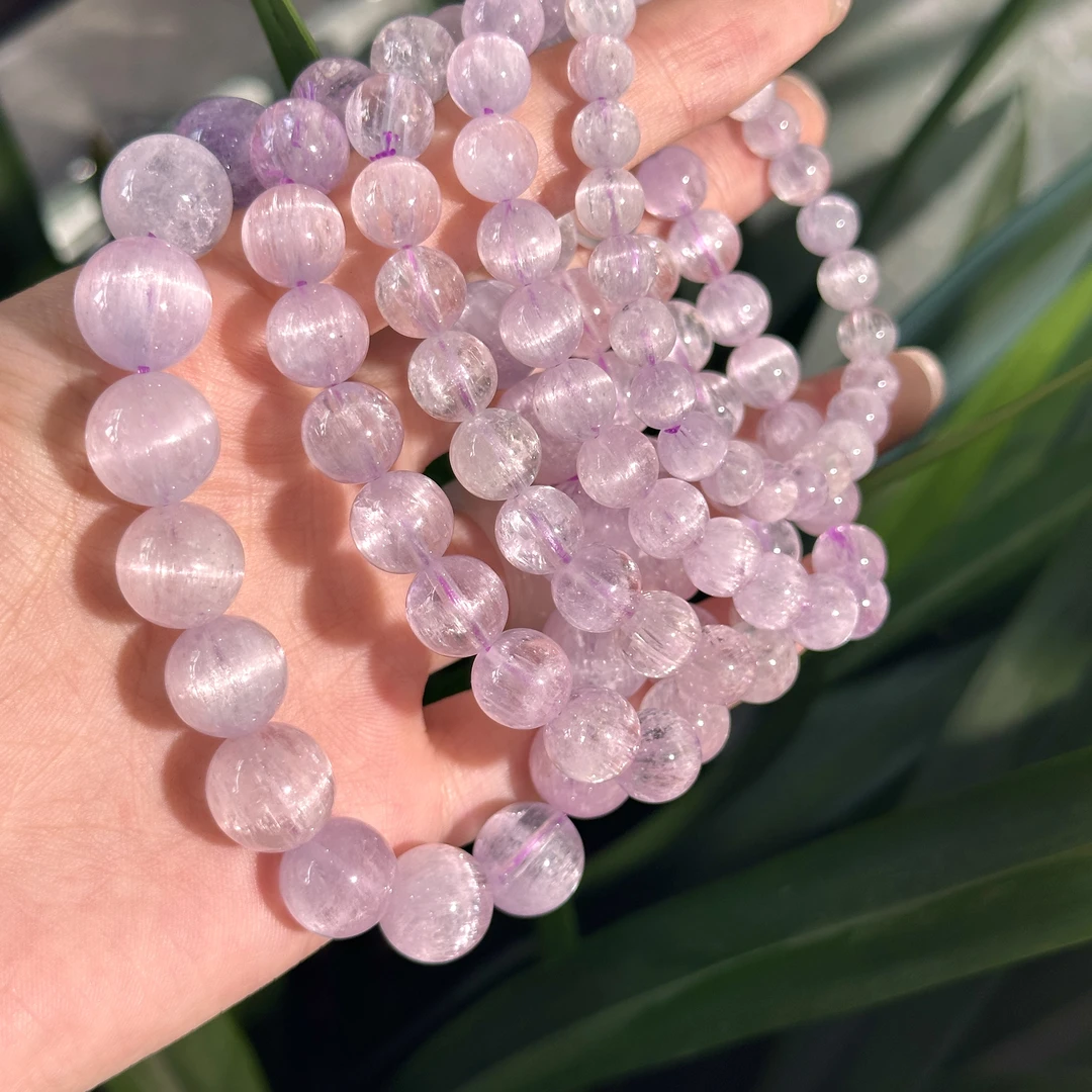 Z240 天然高货透体拉丝紫锂辉手串 多样性发其一