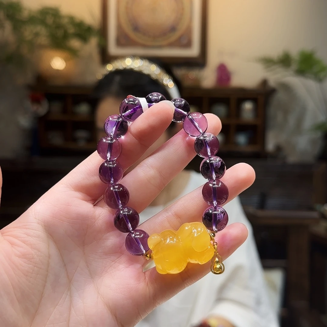 紫晶未镶嵌手串紫晶手串