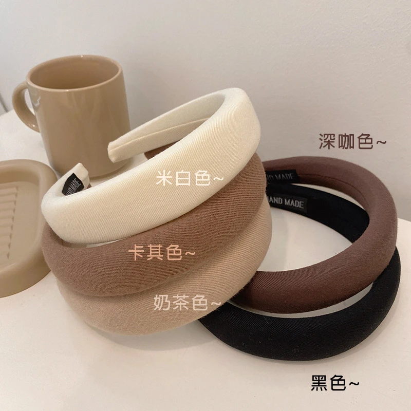 高颅顶咖色系发箍女百搭甜美网红头箍发捆高级感洗脸发卡压发头饰