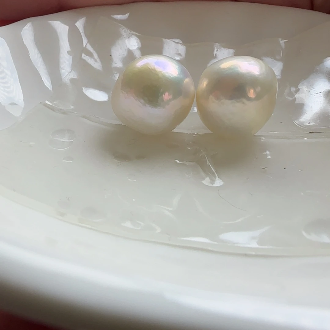 银S925镶嵌耳饰淡水珍珠