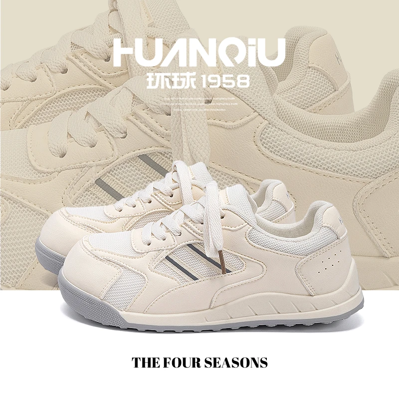 环球德训鞋女款2025新款网面透气夏季百搭休闲女鞋学生小白鞋子女