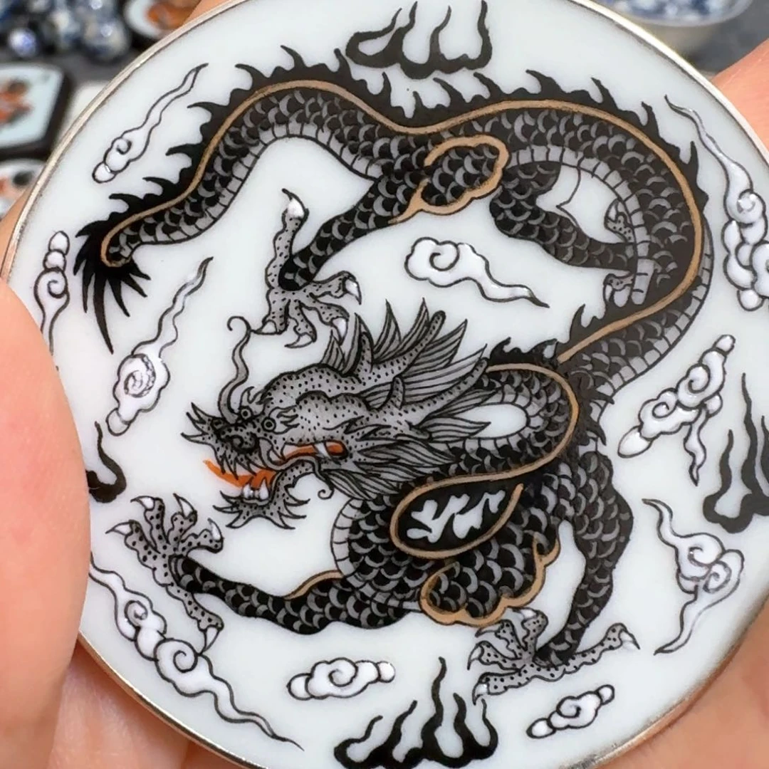 外***哥瓷片黑金龙挂件一个一个