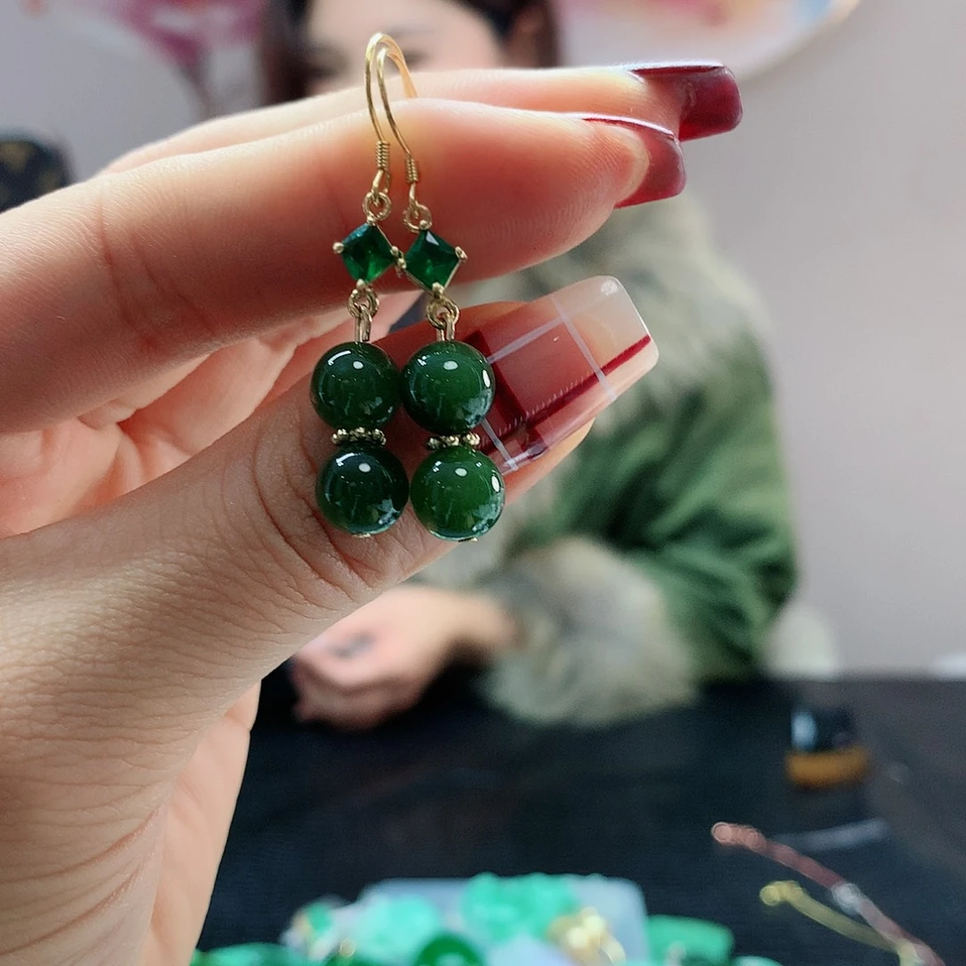 【闪购商品】翡翠耳饰银S925镶嵌，