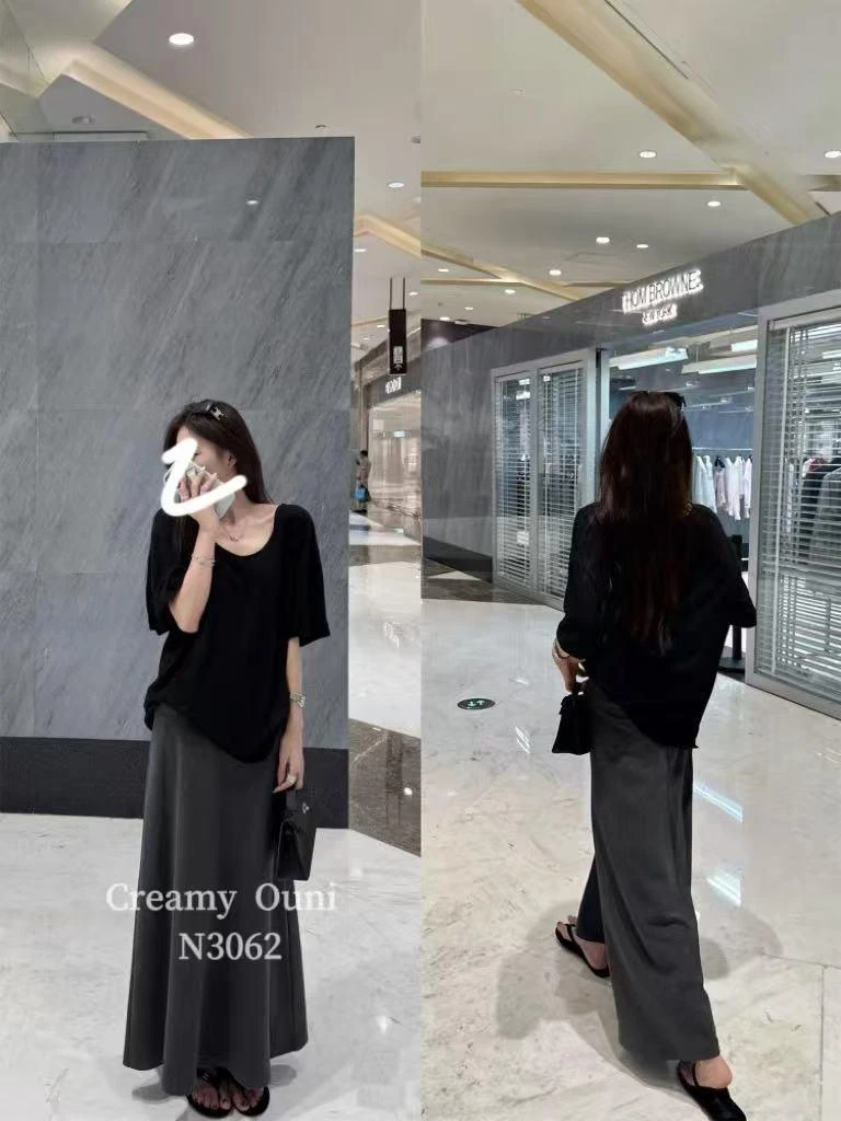 杨杨 夏季新款面膜大摆气质半裙N3062