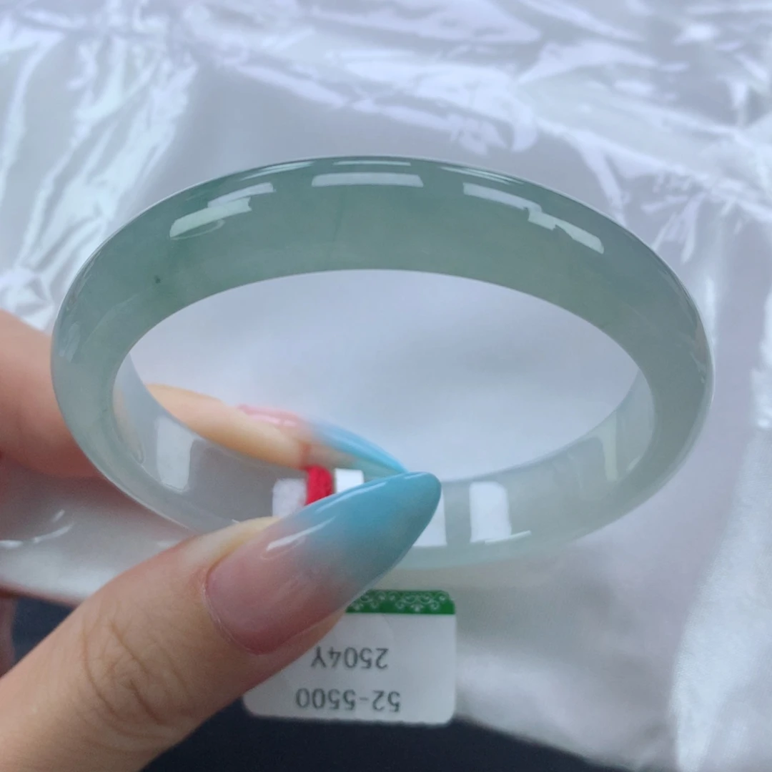 翡翠手镯未镶嵌缅甸天然翡翠A货52.4贵妃