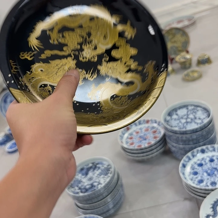 瓷片乌金金龙大胡乘景德镇