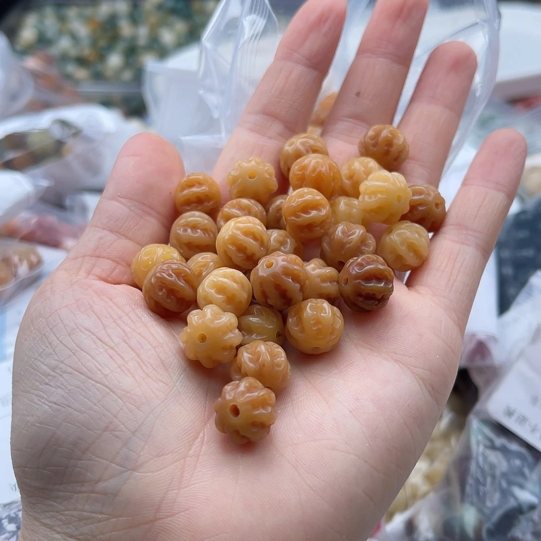 白玉菩提吊坠q12mm/10+10颗八棱