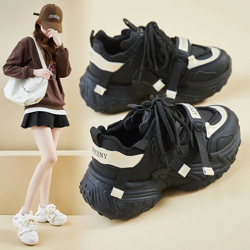 厚底增高松糕老爹鞋女小个子2025年新款春夏季欧货爆款休闲运动鞋