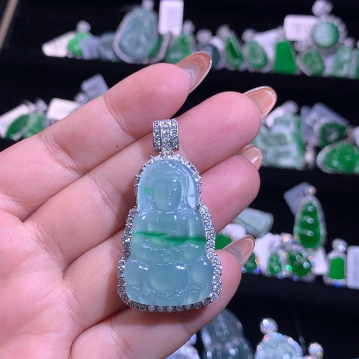 【闪购商品】颈饰银S925镶嵌翡翠天然翡翠
