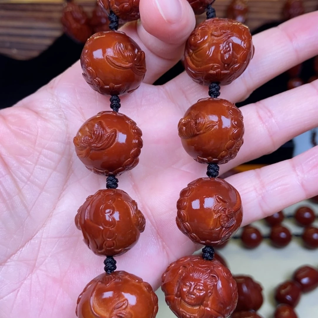 橄榄核吊坠莲花观音