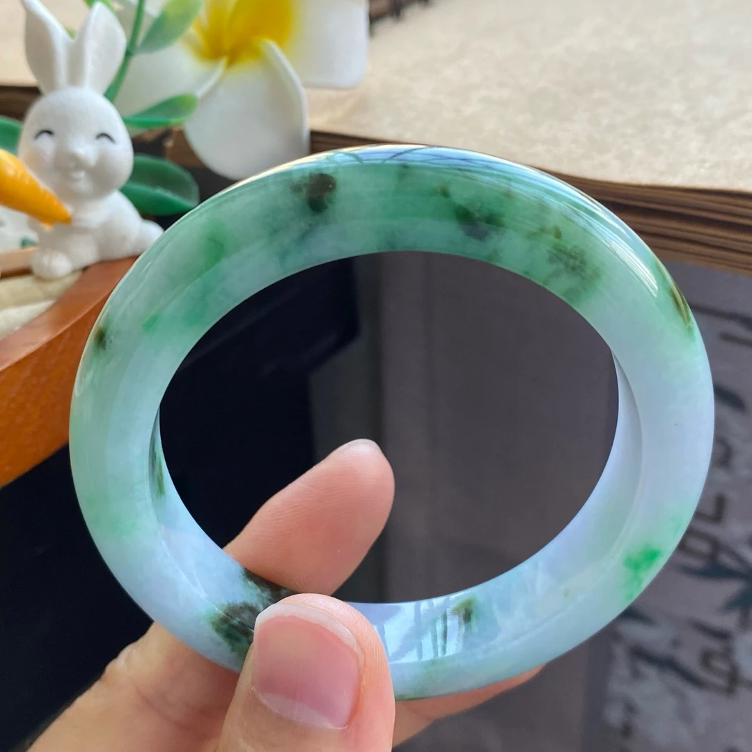 01.30批98号54.3-12-9.1！深邃飘花镯！天然翡翠