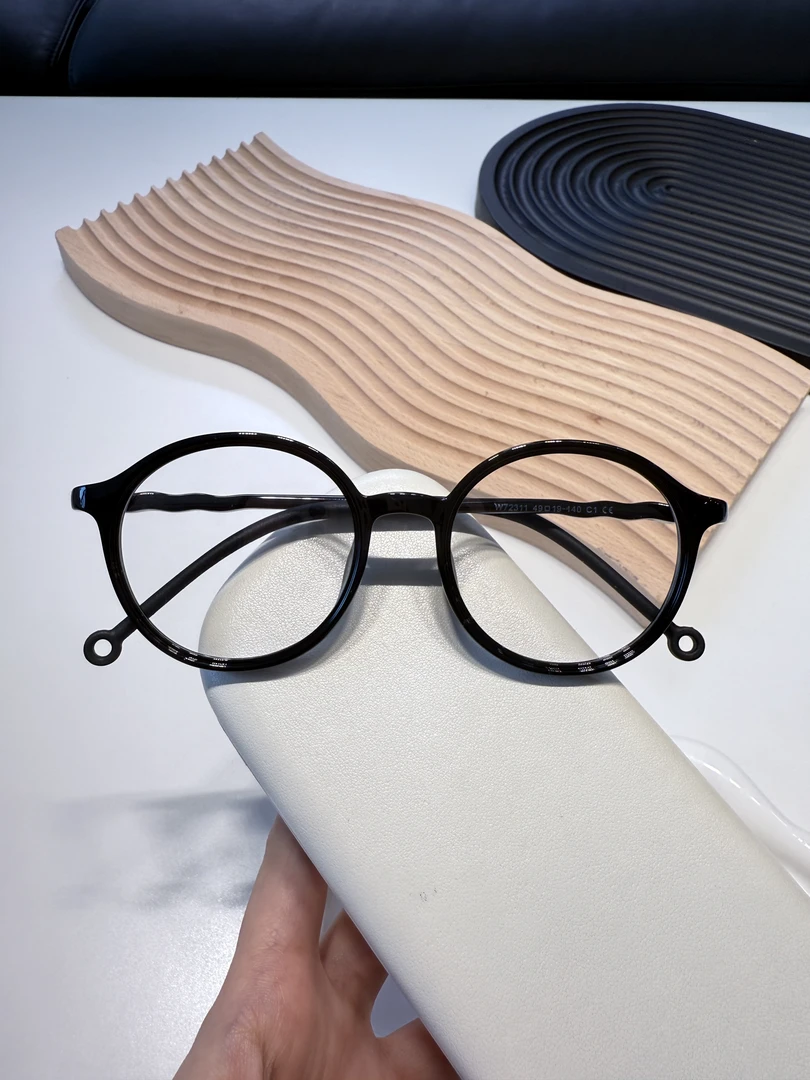 海的潮 面条腿 可爱正圆书呆子TR90复古玳瑁镜框日系超轻配近视镜