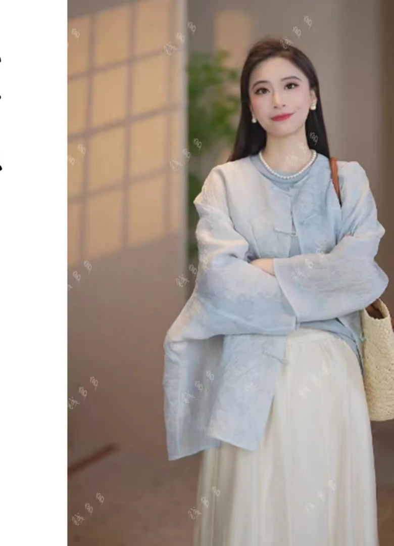 2025夏季新款桑蚕丝衬衫外套防晒服新中式欧根缎女装