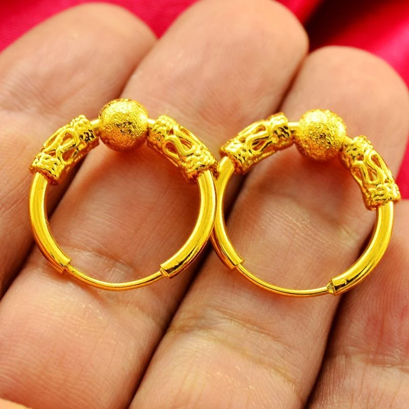 钛钢耳饰 欧美风女款幸运金色耳饰奢华超仙气质幸运时尚百搭