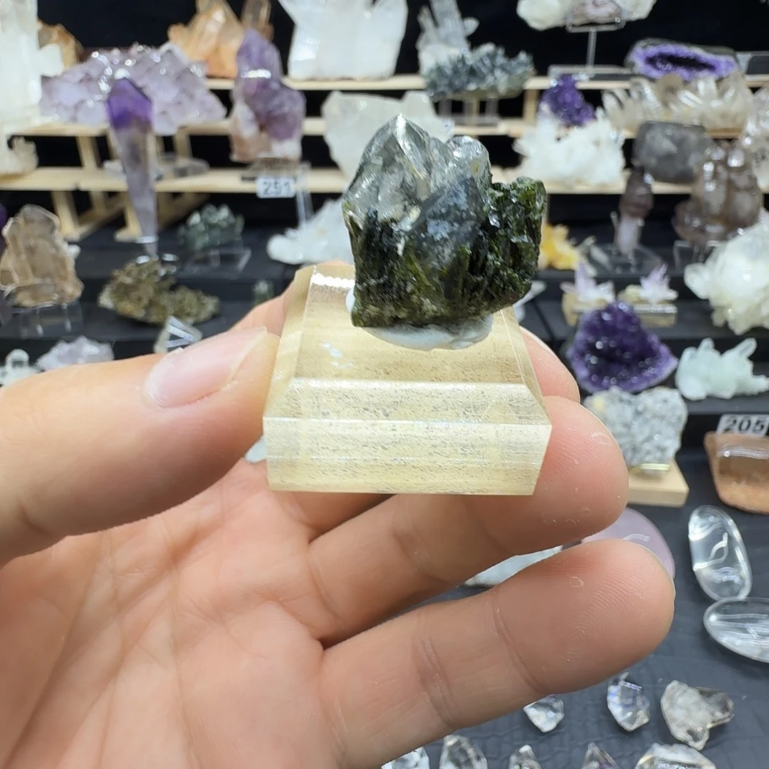 卡***啡石材天然水晶摆件