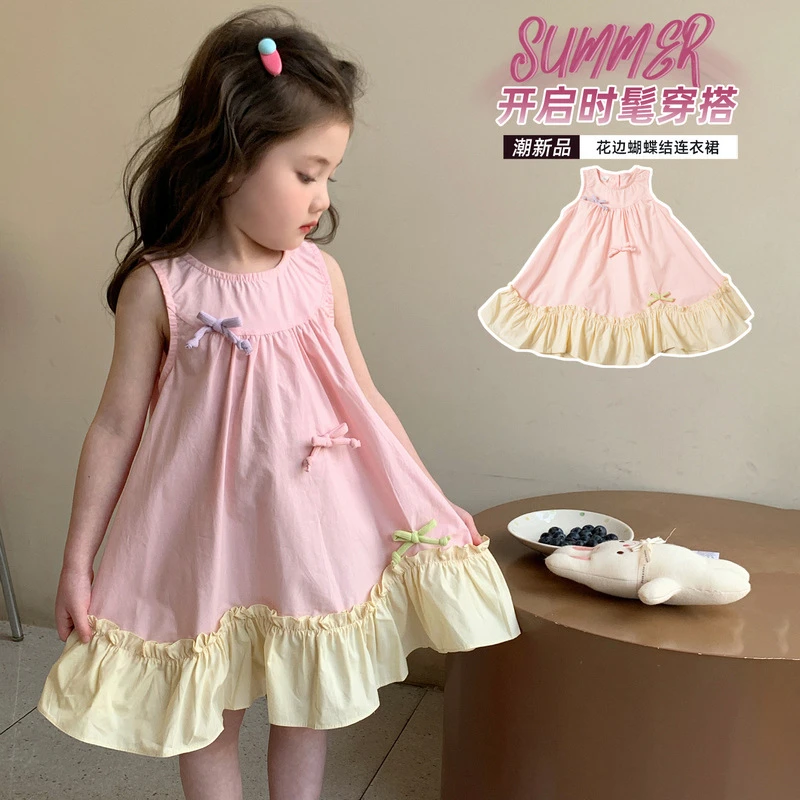 女童连衣裙夏季女宝宝无袖背心裙2025新款儿童夏装超好看棉布裙子