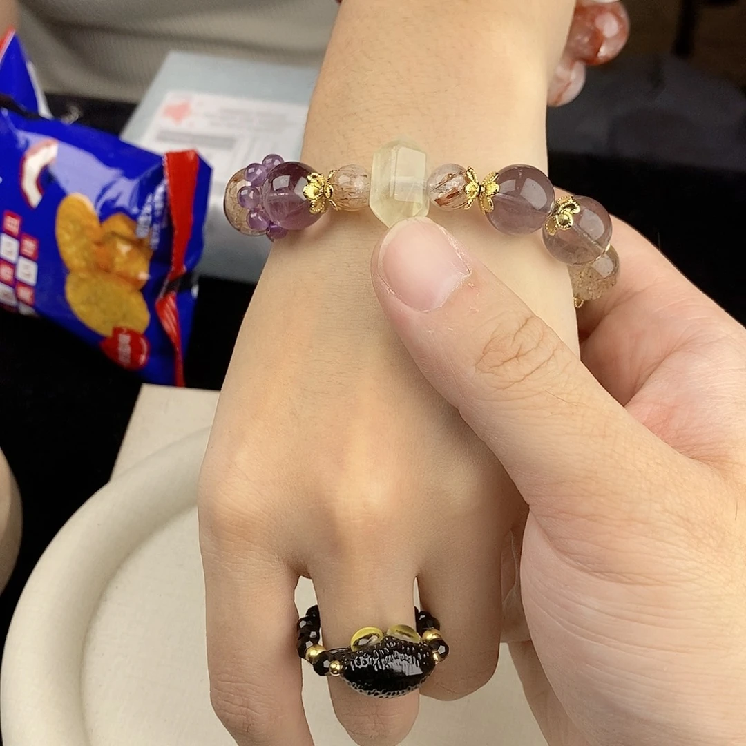 银S925镀金镶嵌手链水晶