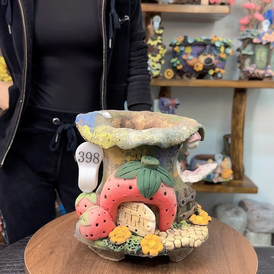 本默花器麦饭石手工花盆