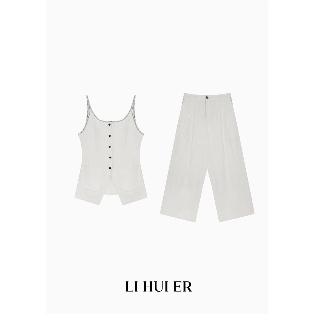 Li Hui Er【冰川雪线】春夏新品轻奢潮流感极简设计师款套装8817