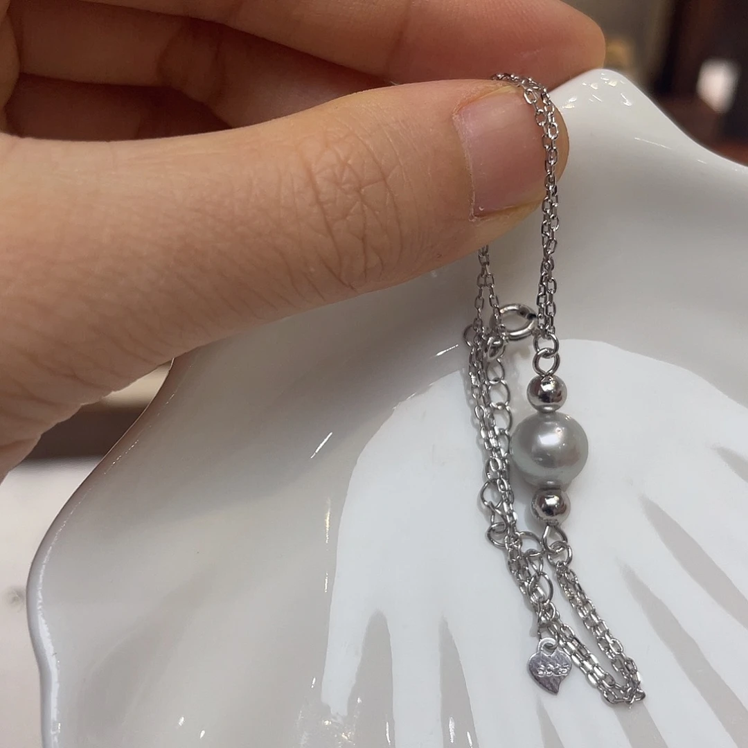 海水珍珠银S925镶嵌手绳