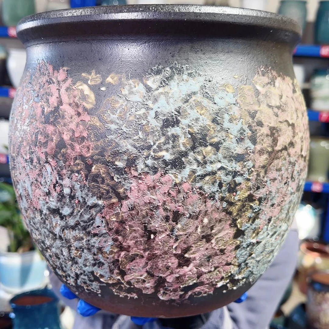 紫砂花盆高25口25