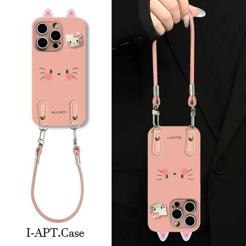 简约粉KT表情头菲林软壳适用iPhone苹果16手机壳华为oppo小米vivo