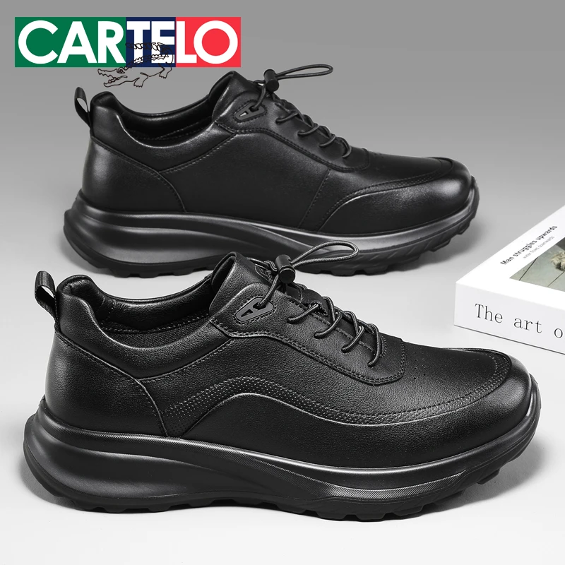 卡帝乐鳄鱼男士皮鞋软底耐磨上班舒适防滑防水秋冬季真皮休闲男鞋