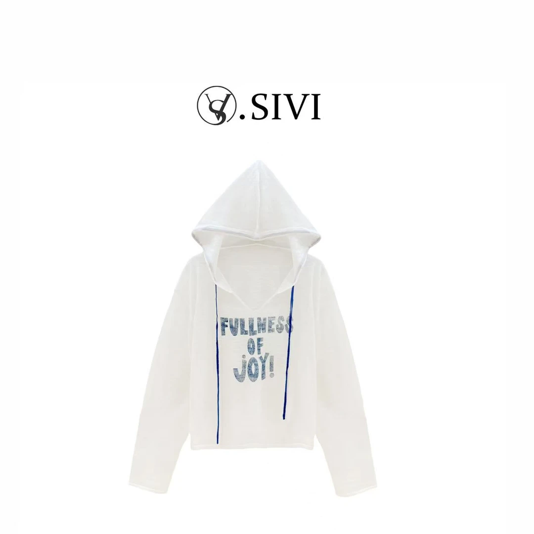 熙薇【晨曦花烬】极简风夏季薄款天-丝+亚麻潮牌女装连帽上衣H3568