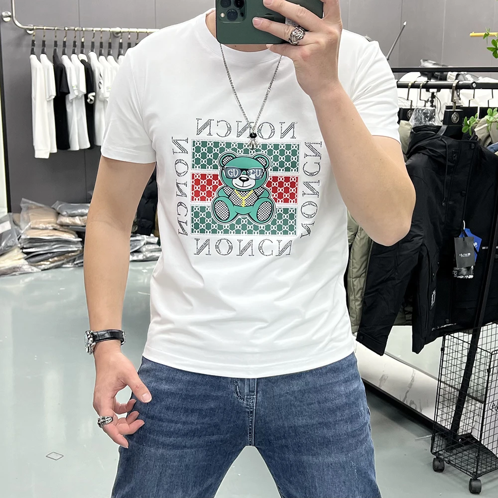 欧货男士短袖T恤2025新款夏季高级感轻奢男装英伦痞帅潮流男T恤衫