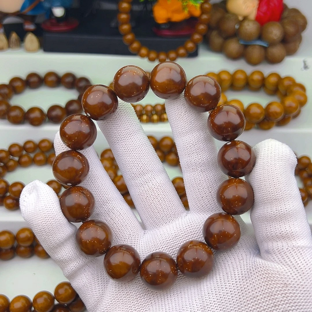 紫金鼠手串16.2尺寸半实心光珠