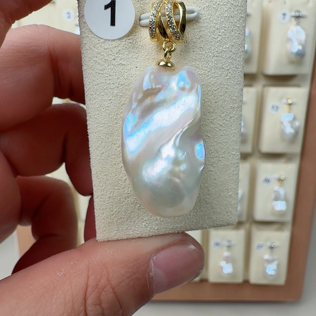 淡水珍珠银S925镶嵌颈饰