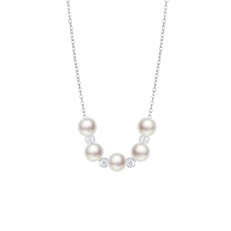 熙末小众轻奢圆珠项链女仿珠气质ins风锁骨链网红通勤不锈钢蛇年