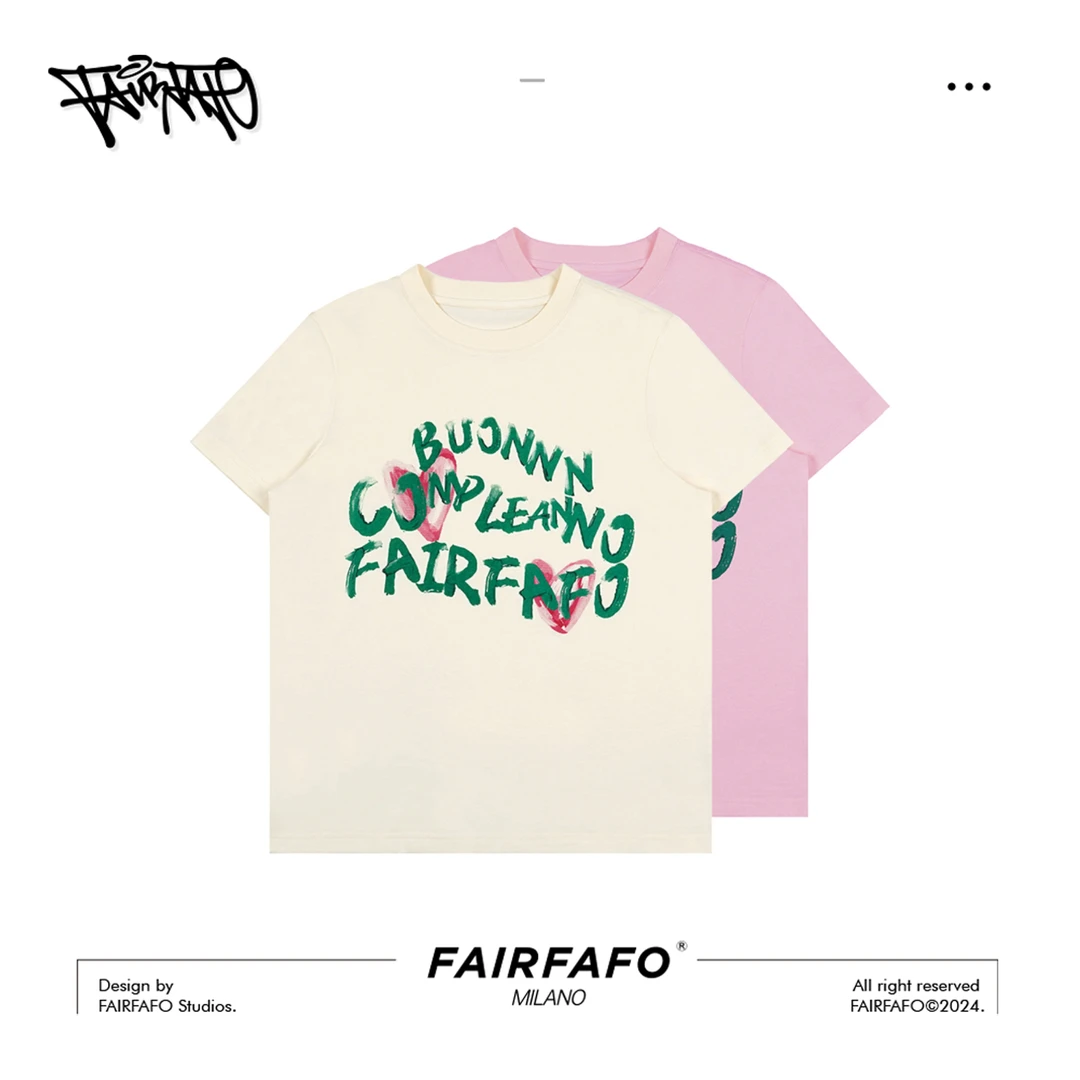 林肉肉【爱心字母印花正肩T恤】TXA44140