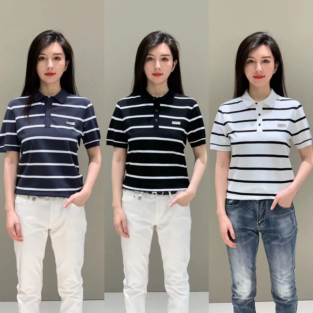 T&X/梯形夏季男士休闲百搭宽松时尚条纹翻领短袖polo衫（0290）