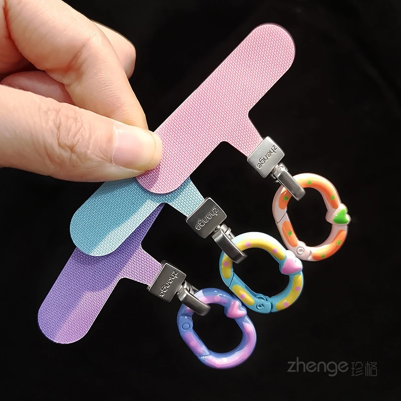 手机挂绳垫片薄手机链夹片ins旋转圆扣手机挂片不顶壳不影响充电