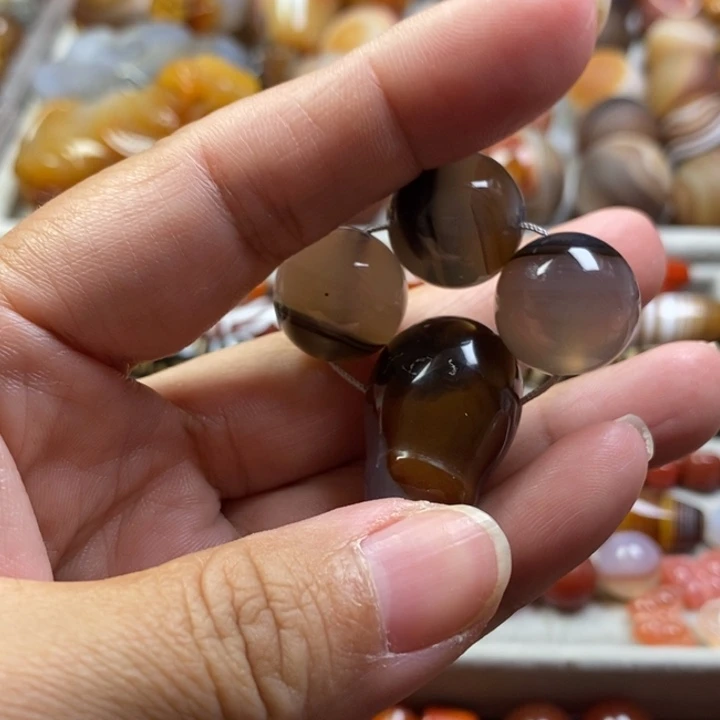 未镶嵌玛瑙/玉髓珠宝半成品16mm配饰一套