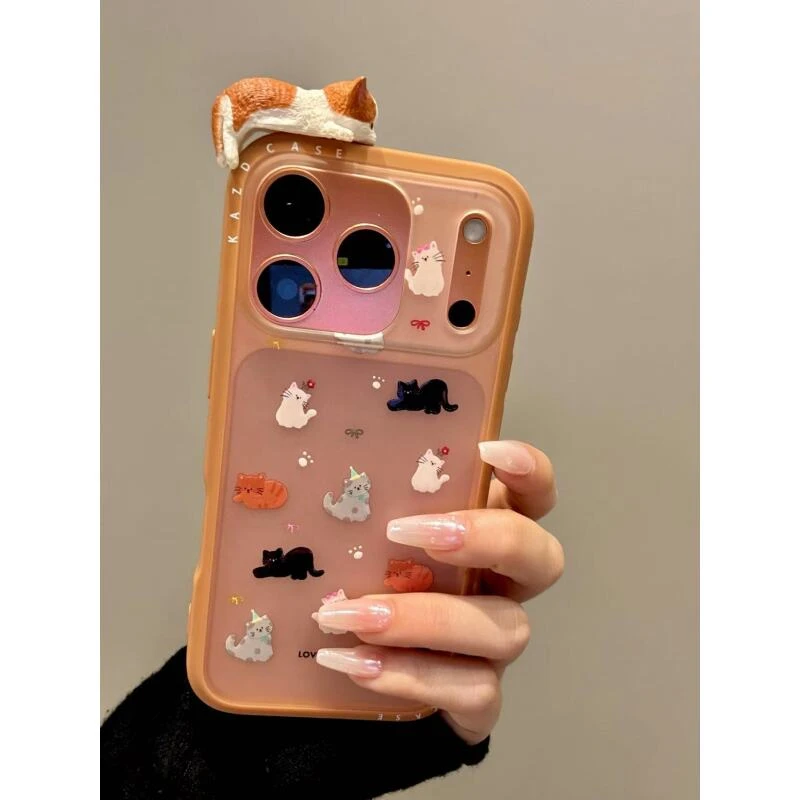 治愈系满屏萌宠猫咪立体橘猫趴趴适用iphone17promax苹果16手机壳