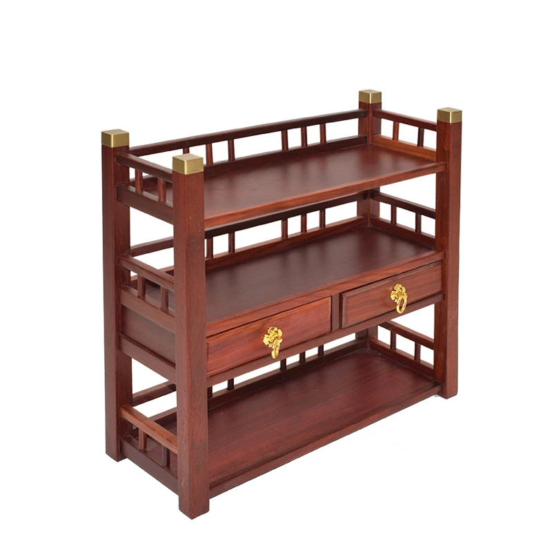 桌面茶壶架办公室小博古架茶杯架子茶具置物架茶室茶桌收纳架中式