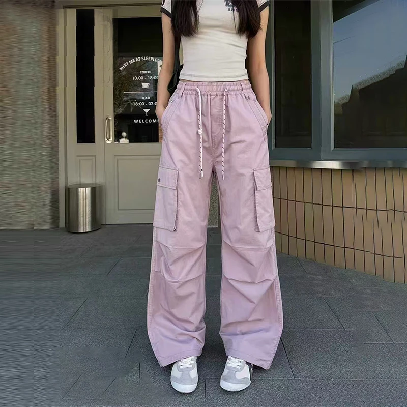 女童伞兵工装裤2025秋款宽松洋气休闲长裤青少年时尚百搭亲肤裤子