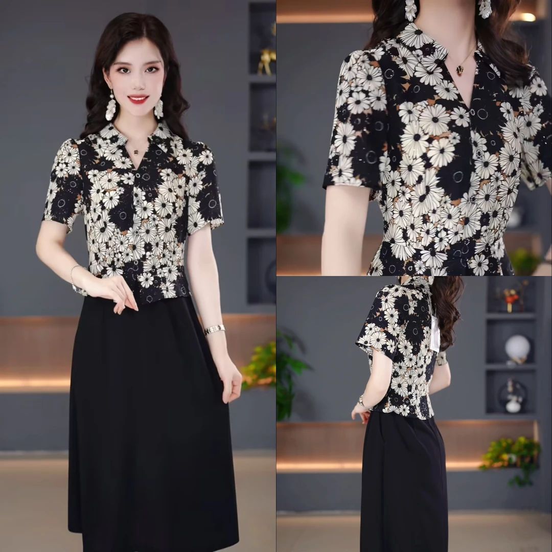 夏季新款连衣裙2025新款显瘦修身收腰韩版气质遮肚裙子YX25K1325