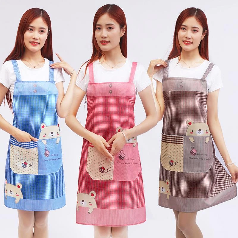 品牌折扣厨房围裙女时尚家用做饭无袖围腰背带成人可爱男士工作服