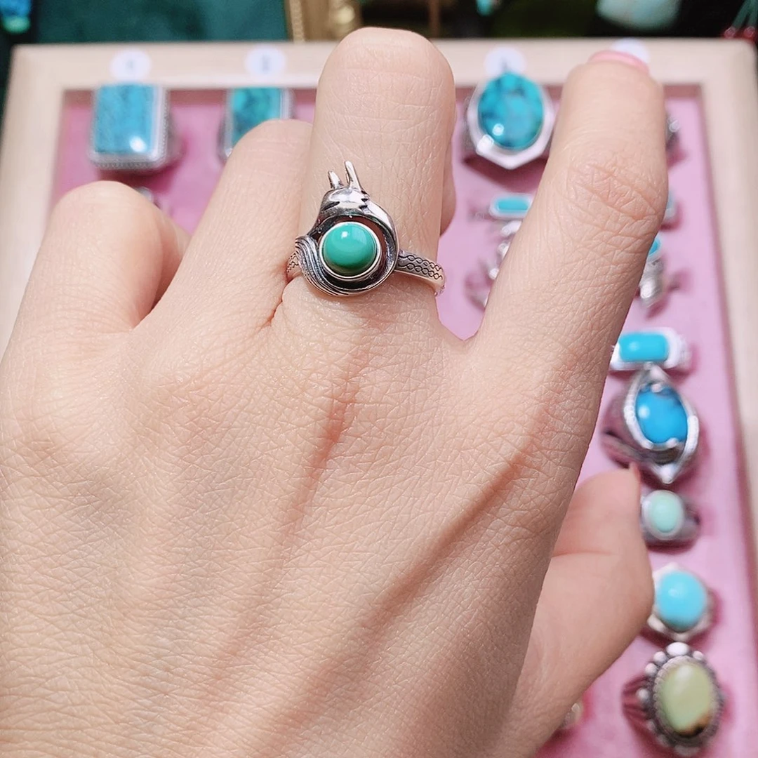 绿松石银S925镶嵌颈饰