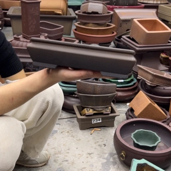 旧***久紫砂花盆中香气浓美