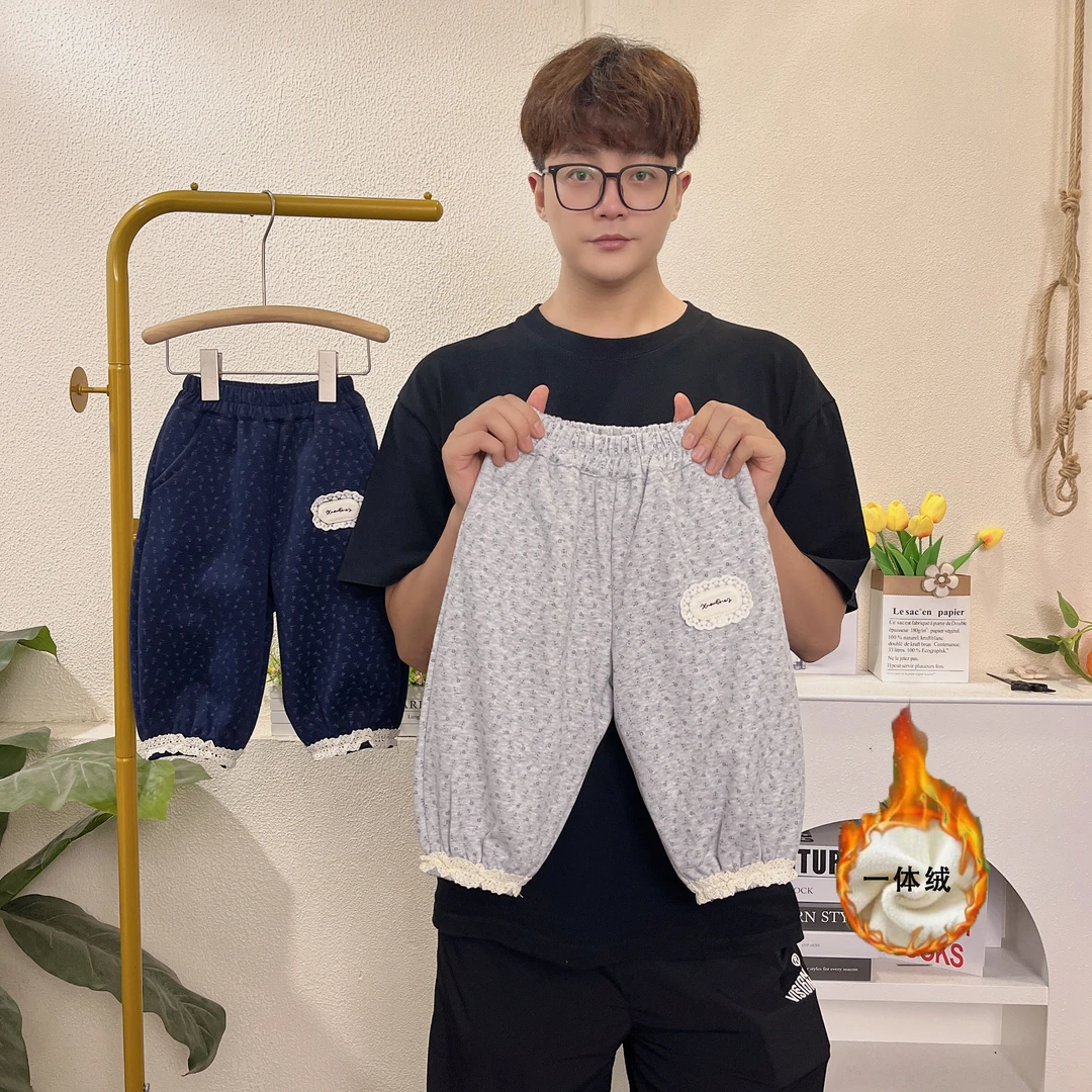 秋冬加绒灯笼裤2025秋冬新款女童小韩版碎花裤宝宝洋气休闲裤潮