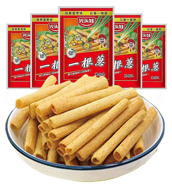 光头娃一根葱葱儿童解馋零食小卖部大包怀旧葱香味浓郁香脆口感
