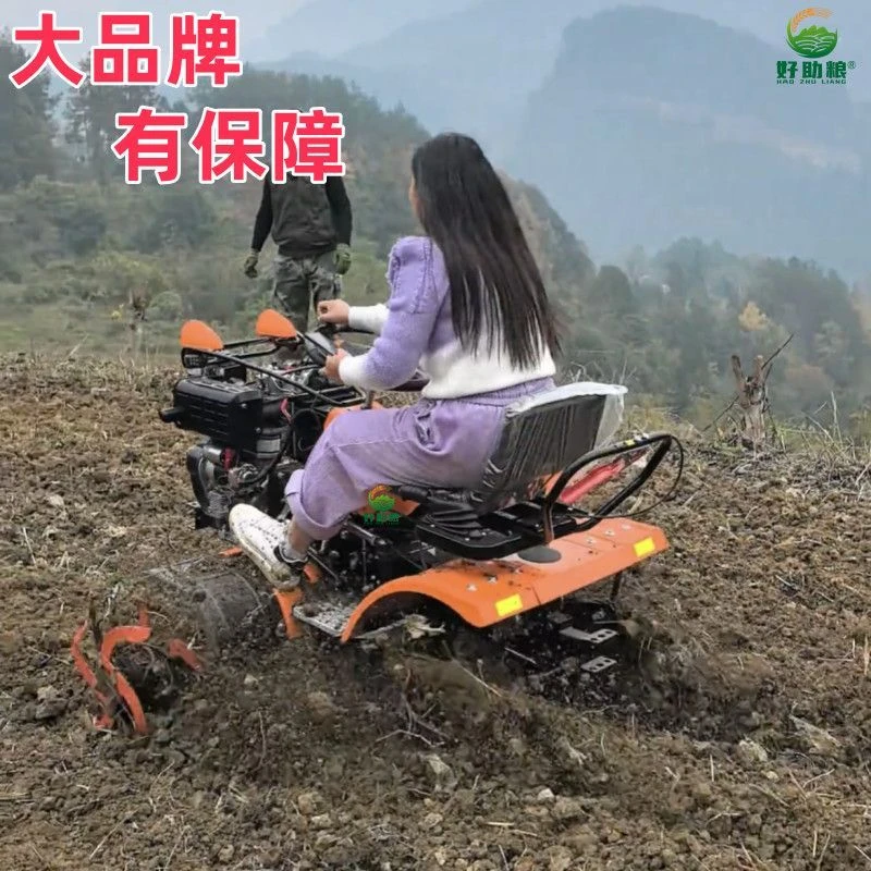 新疆西藏新款微耕耕地拖拉机四驱犁地开沟小型乘坐式柴油农用水田