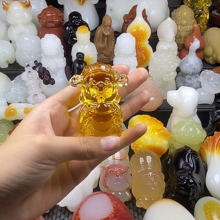 无花朵原石雕刻把件