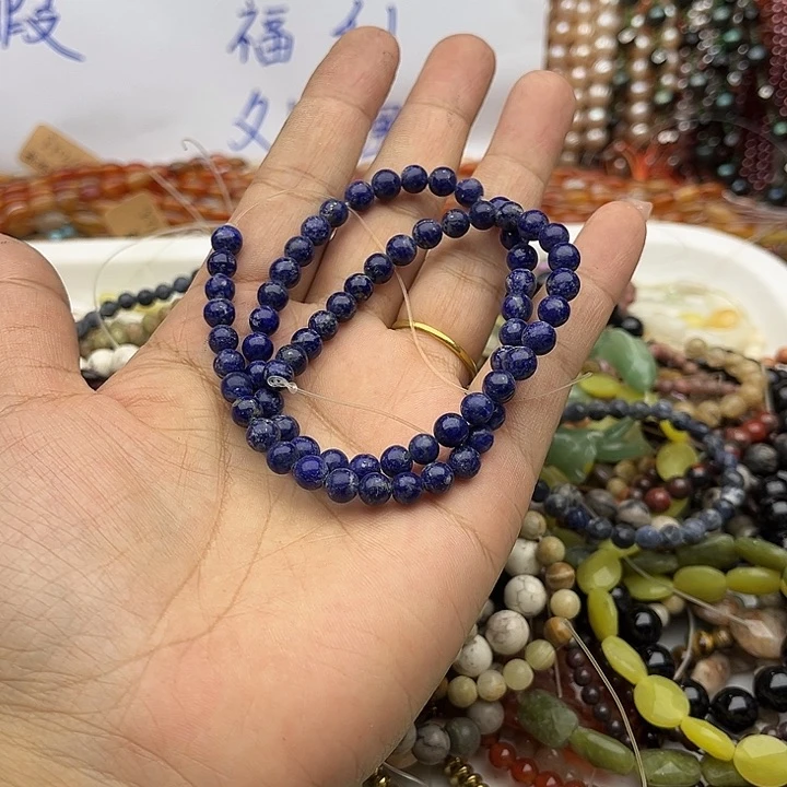 玛瑙/玉髓未镶嵌珠宝半成品6mm青金41